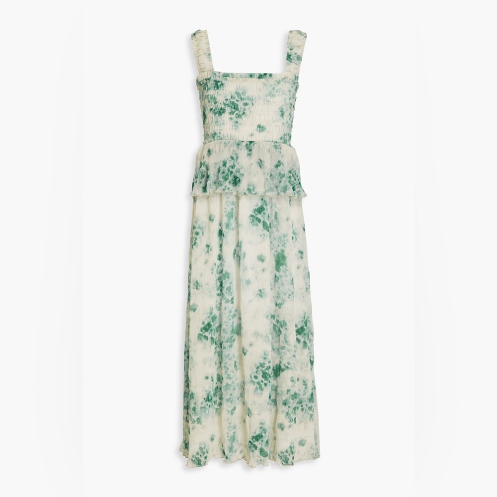 Ganni Pleated Georgette Midi Dress